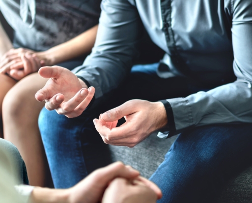 couple in a counseling or mediation session
