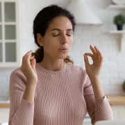 Woman meditating